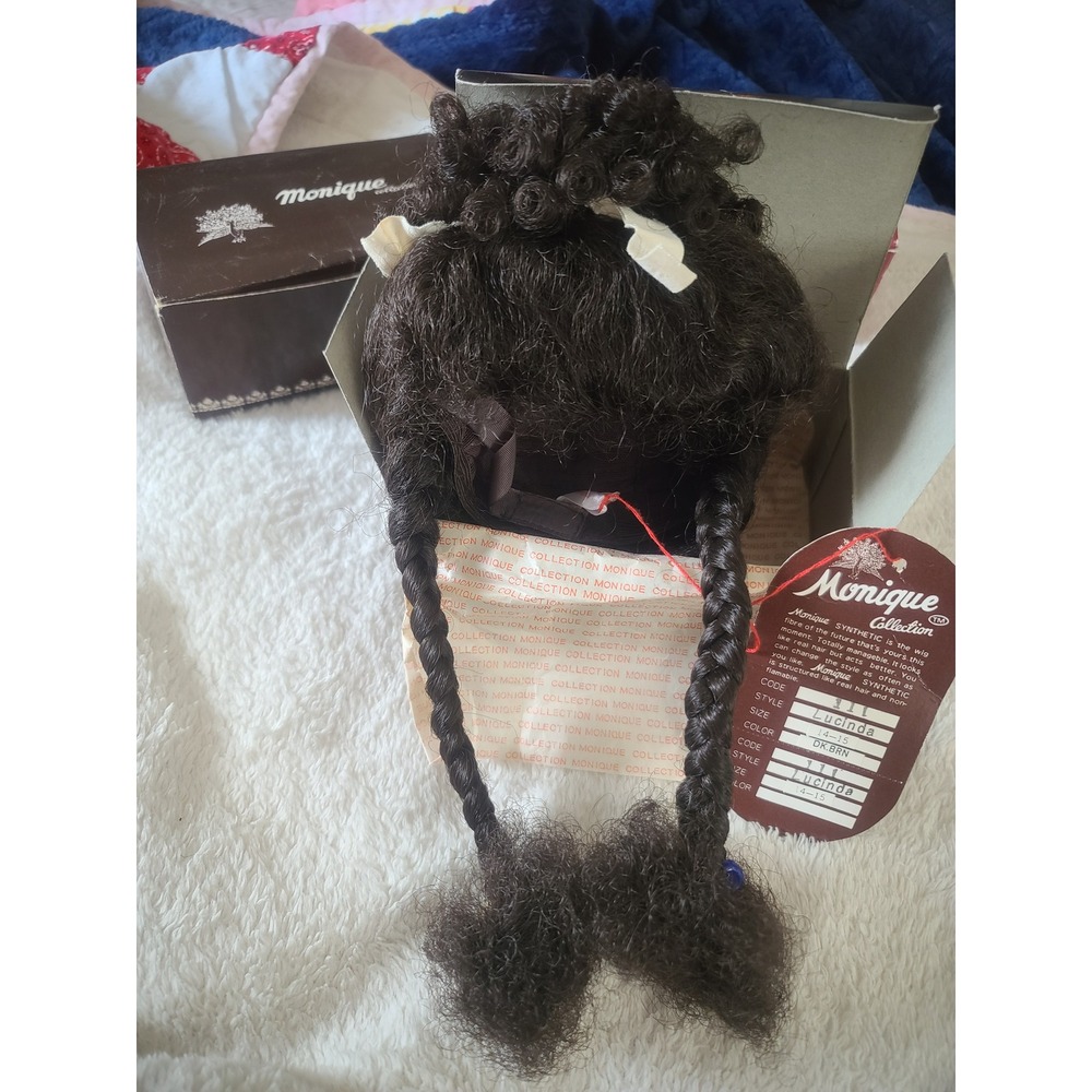 Monique Collection Lucinda Doll Wig 14-15 Dark Brown Braids Synthetic 111 NEW